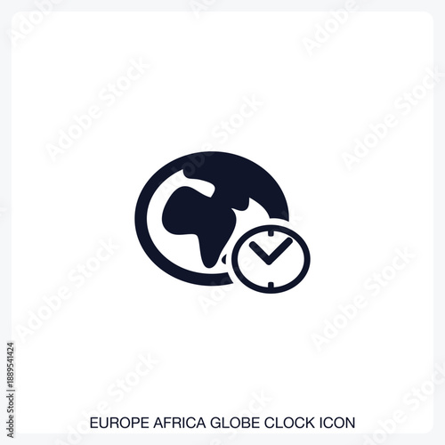 Europe Africa Globe Clock Icon