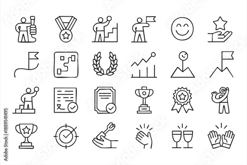 Success and Recognition UI Icons for Performance Dashboards