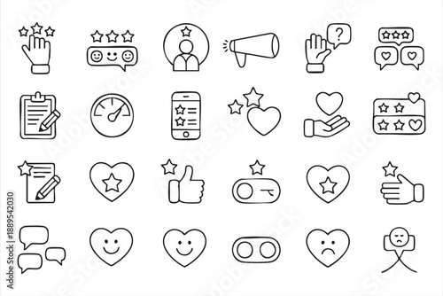 Customer Feedback UI Icons for Engagement and Experience Tracking