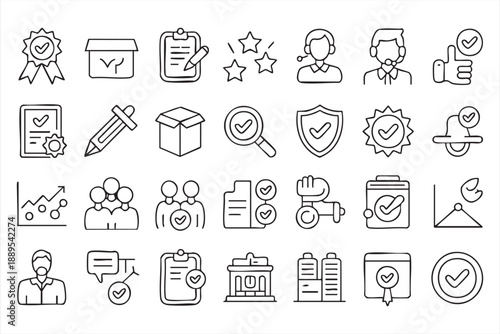 Compliance and Approval UI Icons for Quality Assurance
