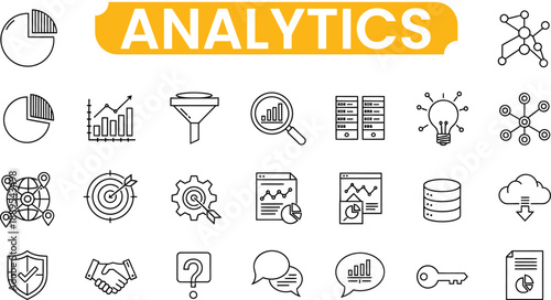 Machine learning operations icon set ai data science automation
