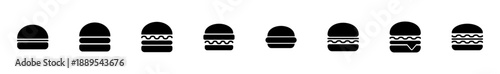 Hamburger icon vector isolated on white background. Burger and hamburger icon. Fast food vector icon