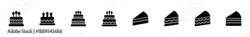 Cake icon vector isolated on white background. Cake vector. Birthday cake icon