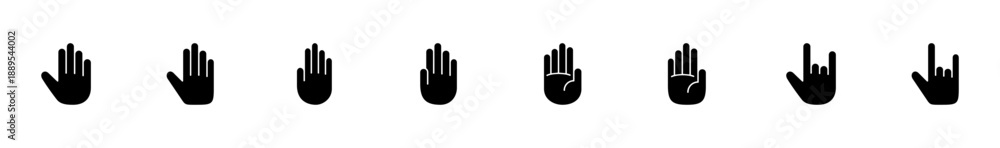 Fototapeta premium Hand icon vector isolated on white background. Hand gesture. hand stop