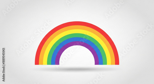 Rainbow colored arch icon with vibrant colors and subtle shadow effect on white background