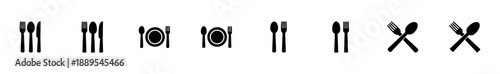 Fork, Spoon, and Knife isolated on white background. Restaurant icon. food icon. Eat. Cutlery icon.