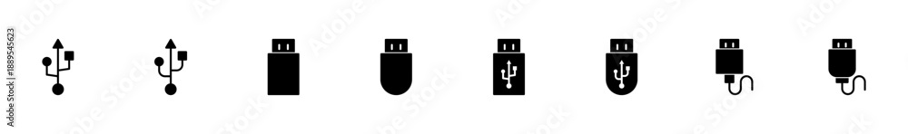 Obraz premium Usb icon vector isolated on white background. Flash disk icon vector