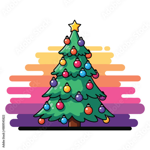 A decorated Christmas tree with colorful ornaments