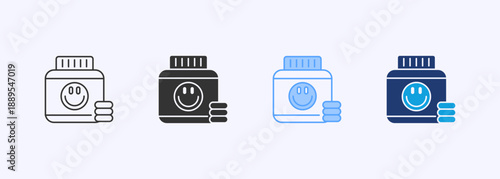 Antidepressants Icon Set Multiple Style Collection