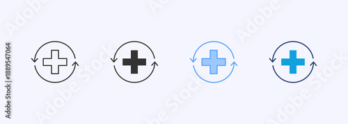 Recovery Icon Set Multiple Style Collection