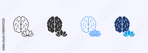 Mindfulness Icon Set Multiple Style Collection