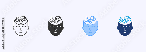 Anxiety Icon Set Multiple Style Collection