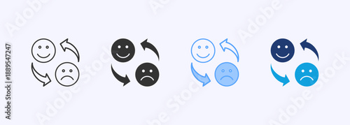 Coping Strategies Icon Set Multiple Style Collection