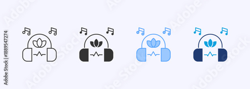 Music Therapy Icon Set Multiple Style Collection