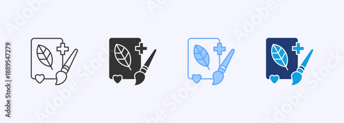 Art Therapy Icon Set Multiple Style Collection