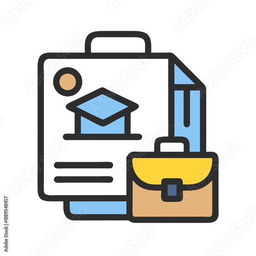 Career growth and professional development, icon design presentation