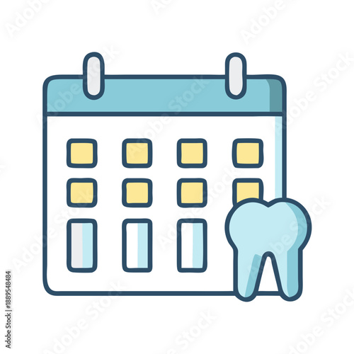 Dental Appointment Calendar Reminder Icon for Oral Health