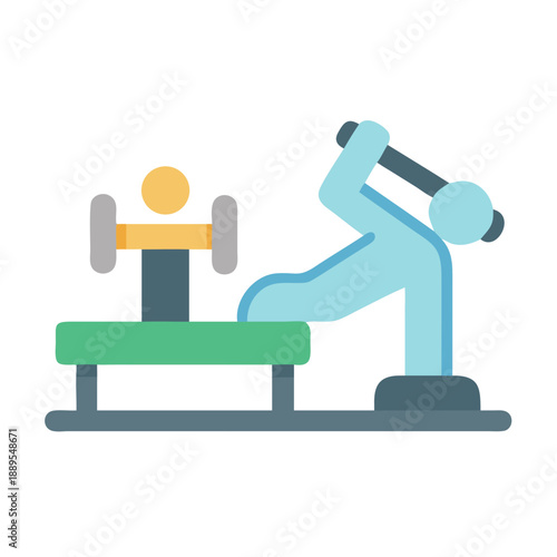 Gym exercise machine icon on black background illustration