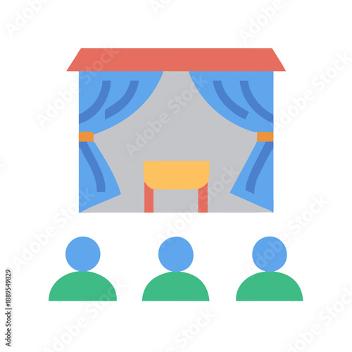 Simple stage setup with audience stock vector illustration