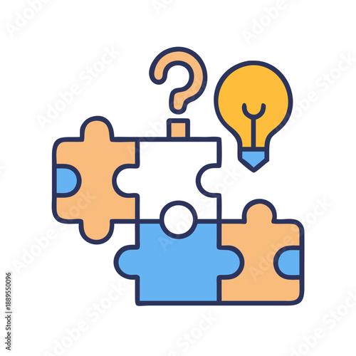 Puzzle Pieces Forming Question Mark with Lightbulb, Problem Solving