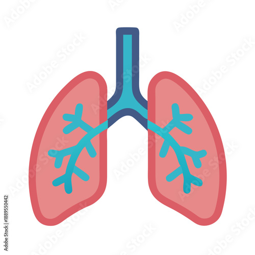 Anatomical Lung Illustration on Black Background for Medical Concepts