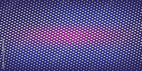 Led pixel screen display with bright blue and purple dots forming digital wall background. Futuristic technology pattern for video walls, presentations or electronic advertising. Tv display panel