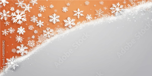 A festive winter illustration featuring a blue Christmas background with snowflakes, stars, and an ornate tree on frost for a cold holiday season celebration vector card design