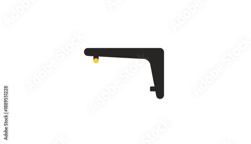 Black faucet with gold tip in modern minimalist design on white background for plumbing fixtures