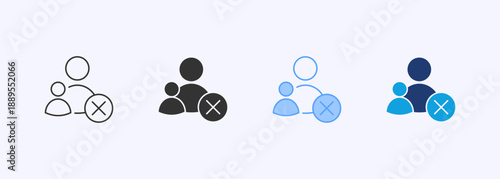 Unfollow Icon Set Multiple Style Collection