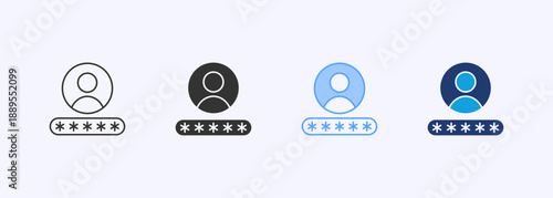 Username Icon Set Multiple Style Collection