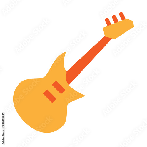 Electric Guitar Vector Flat Icon Design