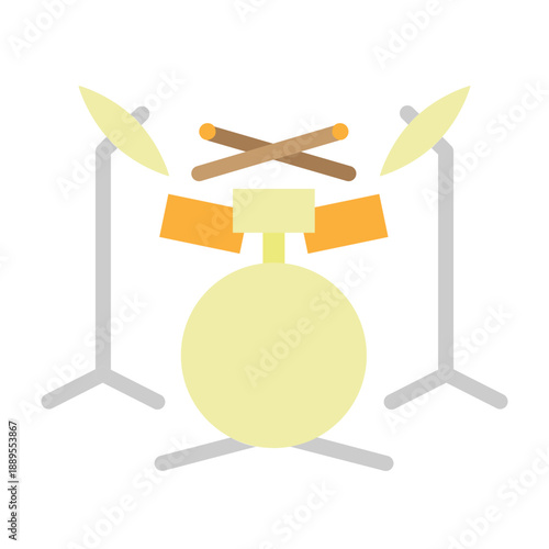 Drum Set Vector Flat Icon Design