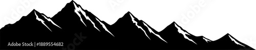 Continuous mountain chain landscape silhouette