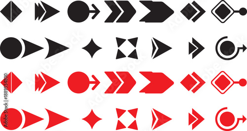 Bullet points. List icon set with geometric shapes, arrows, stars, hearts in outline style. Vector illustration. Bullet point collection for. Arrows set black vector. Arrow icon collection