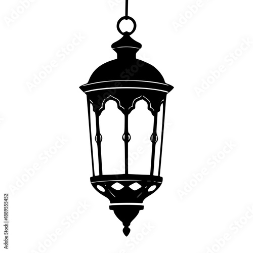 Islamic Ramadan Fanoos Lantern Silhouette Hanging Arabic Lamp Vintage Ornament Design