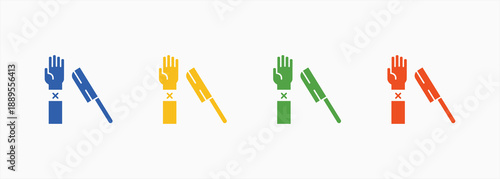 Self Harm Icon Set Color Multiple Style Collection