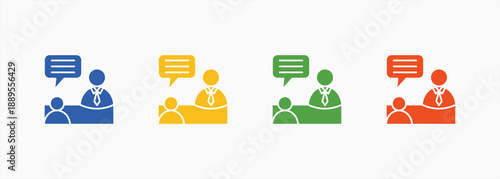 Counselor Icon Set Color Multiple Style Collection