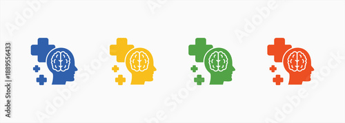 Psychiatrist Icon Set Color Multiple Style Collection
