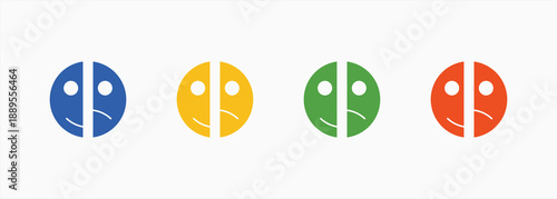Bipolar Disorder Icon Set Color Multiple Style Collection