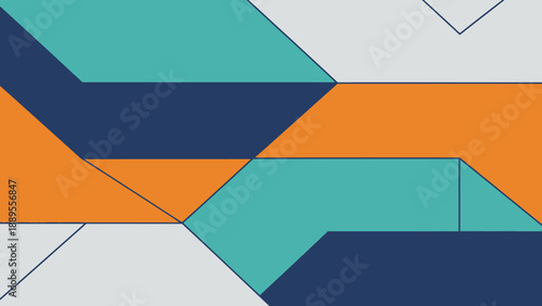 Geometric Harmony: A vibrant abstract composition unfolds, showcasing a dynamic interplay of geometric shapes in a captivating array of colors, evoking a sense of balance and modern artistry.