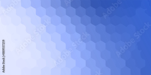 Bild auf Leinwand Blue Hexagon Pattern Background With Gradient, Abstract Geometric Texture For Te