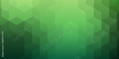 Photos Green Geometric Hex Pattern Background With Abstract Cube Design For Modern Tech