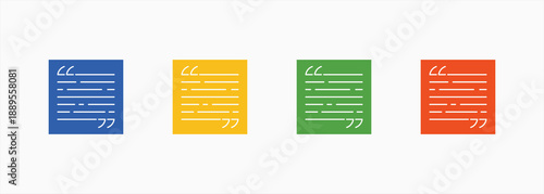 Caption Icon Set Color Multiple Style Collection