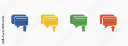 Comment Section Icon Set Color Multiple Style Collection
