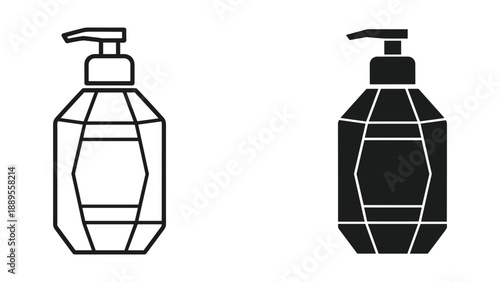 Geometric soap dispenser illustration
