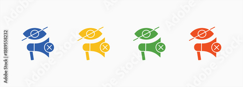 Sensorship Icon Set Color Multiple Style Collection