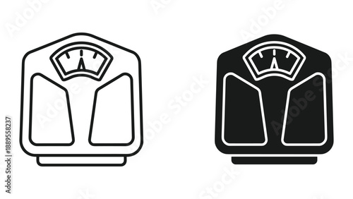 Simple bathroom scale illustration in two color options