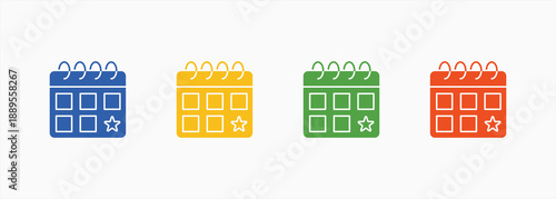 Event Icon Set Color Multiple Style Collection
