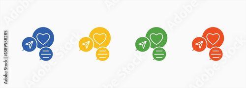 Reaction Icon Set Color Multiple Style Collection
