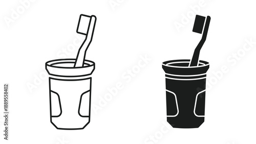 Toothbrush holder with brush inside